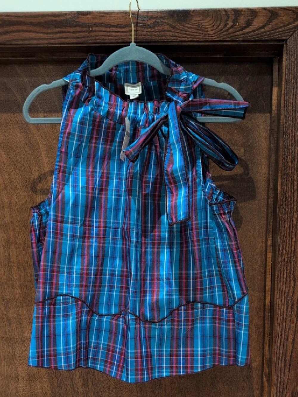 Maeve Plaid Top in Turquoise, Pink & Purple